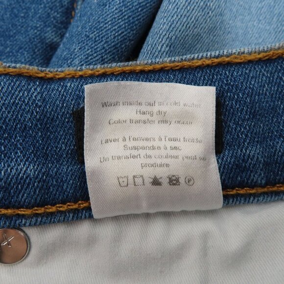 Veronica Beard Women 27 4 Carly Kick Flare High Rise Splatter Hem Denim Jeans - Picture 11 of 13